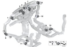 FLAP ACTUATORS HEATER DUCT для BMW RR3 Coupé N73 (схема запасных частей)