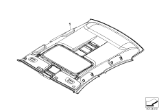 Инд.фасонная панель потолка Alcantara для BMW E65 730d M57N2 (схема запасных частей)