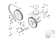 Насос гидроусилителя рулевого управления для BMW E46 330xd M57 (схема запасных частей)