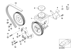 Насос гидроусилителя рулевого управления для BMW E46 330Cd M57N (схема запасных частей)