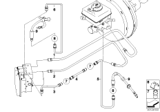 Трубопровод тормозного привода Пд для BMW E60 525i N52 (схема запасных частей)
