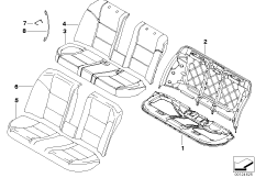 Набивка и обивка базового сиденья Зд для BMW E60 M5 S85 (схема запасных частей)