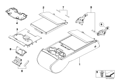 Средний подлокотник сиденья Зд для BMW E60 M5 S85 (схема запасных частей)