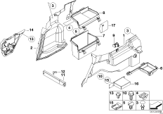 Обшивка багажного отделения Бок для BMW E46 316Ci M43 (схема запасных частей)