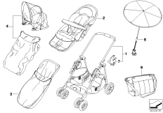 Дет.коляска MINI Buggy chrom-marine,прин для BMW R50 One D W17 (схема запасных частей)