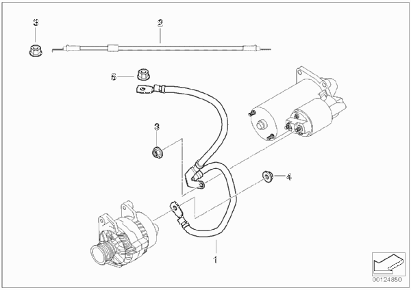 Провод стартера для BMW R50 One D W17 (схема запчастей)