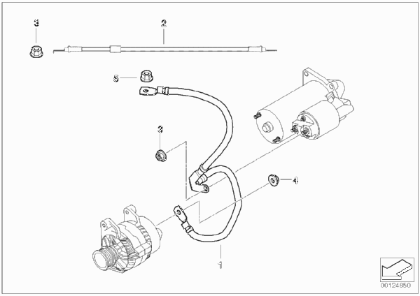 Провод стартера для MINI R50 One D W17 (схема запчастей)