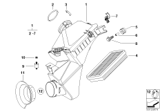 Глушитель шума всасывания воздуха для BMW E52 Z8 S62 (схема запасных частей)