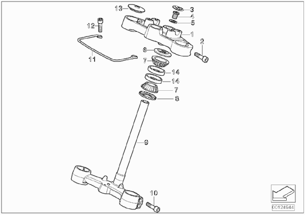 Перемычка вилки для MOTO K14 F 650 CS 02 (0174,0184) 0 (схема запчастей)
