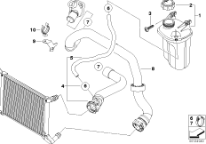 Расширит.бачок/трубопроводы для BMW R50 One D W17 (схема запасных частей)