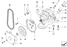 Смазочная система/маслян.насос с прив. для BMW E39 M5 S62 (схема запасных частей)
