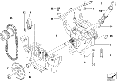 Смазочная система/маслян.насос с прив. для BMW E52 Z8 S62 (схема запасных частей)