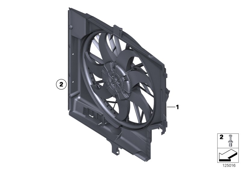 Кожух вентилятора/вентилятор для BMW RR3 Coupé N73 (схема запчастей)