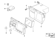 Бортовой монитор/ усилитель ТВ для BMW E46 325i M54 (схема запасных частей)