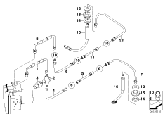 Трубопровод тормозной системы Зд (S541A) для BMW E64 645Ci N62 (схема запасных частей)