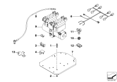 Детали гидропривода стеклоподъемника для BMW E38 750iLS M73N (схема запасных частей)