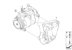 Опорный кронштейн компрессора кондиц. для BMW E46 330d M57N (схема запасных частей)