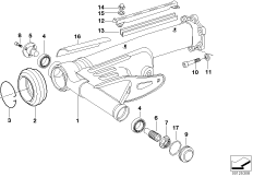 Качающийся рычаг заднего колеса для MOTO K30 R 1200 CL (0442,0496) 0 (схема запасных частей)