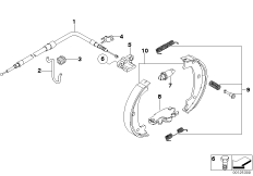 Стояночный тормоз/тормозные колодки для BMW E61 525xi N52 (схема запасных частей)