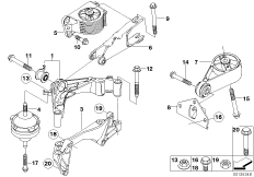 Подвеска двигателя для BMW R50 One D W17 (схема запасных частей)