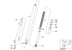 Неподвижная труба вилки/амортизатор для MOTO K14 F 650 CS 04 (0177,0187) 0 (схема запасных частей)