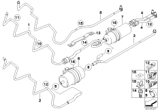 Топливопроводы/топливный фильтр для BMW E65 760i N73 (схема запасных частей)