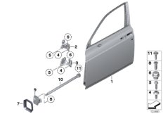 Дверь Пд, петли/ограничитель двери для ROLLS-ROYCE RR1 Phantom N73 (схема запасных частей)