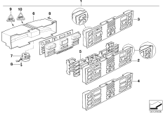 Панель управления автом.сист.кондицион. для BMW E38 728i M52 (схема запасных частей)