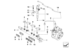 Ресивер/инжектор/провод для BMW R50 One D W17 (схема запасных частей)