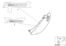 Наклейка на заднюю боковую часть для MOTO R13 F 650 GS 00 (0172,0182) 0 (схема запасных частей)
