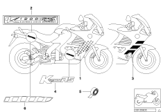 переводная картинка для BMW 89V3 K 1200 RS 97 (0544,0554) 0 (схема запасных частей)