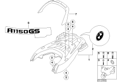 Багажник для BMW R21A R 1150 GS Adv. 01 (0441,0492) 0 (схема запасных частей)