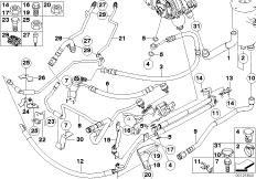 Трубопр.гидроус.рул.упр./Dynamic Drive для BMW E66 730Ld M57N2 (схема запасных частей)