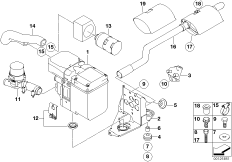 Автономная система отопления для BMW E65 740d M67 (схема запасных частей)