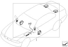 Аудиосистема  Sound Modul для BMW E46 325Ci M54 (схема запасных частей)