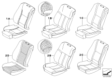 Рисунки швов сидений для BMW E65 745i N62 (схема запасных частей)