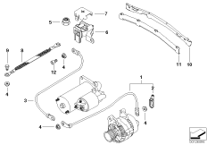 провод батареи для BMW E46 328i M52 (схема запасных частей)