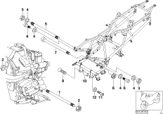 Подвеска двигателя для MOTO K30 R 1200 CL (0442,0496) 0 (схема запасных частей)