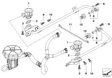 Трубопроводы системы нейтрализации ОГ для BMW E67 760LiS N73 (схема запасных частей)