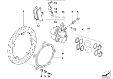 Тормозной механизм переднего колеса EVO для BMW R21 R 1150 GS 00 (0415,0495) 0 (схема запасных частей)