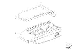 Инд.задний м/функциональный подлокотник для BMW E65 745d M67N (схема запасных частей)