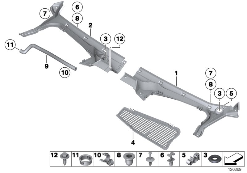 Обшивка обтекателя Наруж для ROLLS-ROYCE RR1 Phantom N73 (схема запчастей)