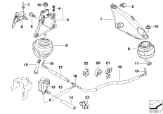 Подвеска двигателя для BMW E46 330xd M57 (схема запасных частей)