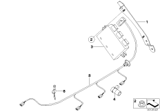 Сигнализация авар.сближен.при парк.(PDC) для BMW E85 Z4 2.2i M54 (схема запасных частей)