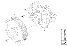 Насос гидроусилителя рулевого управления для BMW E67 760LiS N73 (схема запасных частей)