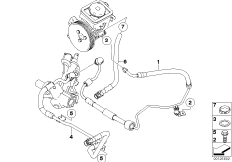 Маслопроводы гидроусилителя рул.управл. для BMW E66 730Ld M57N2 (схема запасных частей)