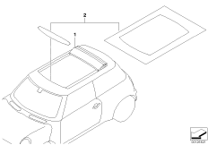 Доосн.складывающейся крышей с э/приводом для BMW R53 Cooper S W11 (схема запасных частей)