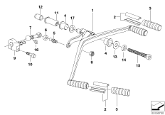 Наружные детали механизма ПП/рычаг ПП для BMW K30 R 1200 CL (0442,0496) 0 (схема запасных частей)