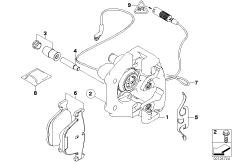 Датчик износа торм.накладки колеса Зд для BMW E67 745LiS N62 (схема запасных частей)