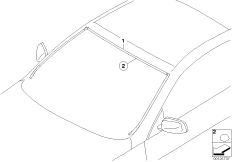 Остекление, дополнительные элементы для BMW E64 650i N62N (схема запасных частей)